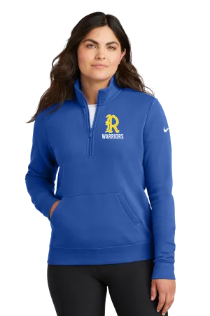 Warriors Nike Women's Club Fleece Sleeve Swoosh 1/2-Zip
