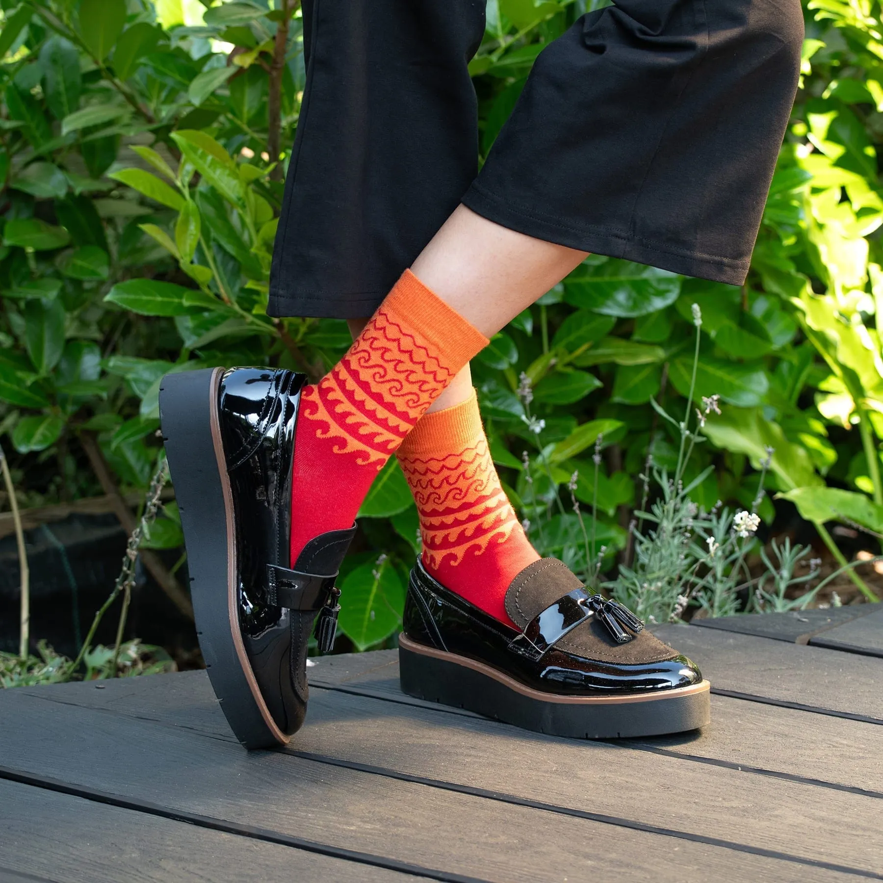 Wave Women's Organic Cotton Socks | Orange