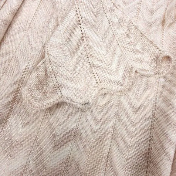 WHITE HOUSE BLACK MARKET Scalloped Trim Long Knit Duster Cardigan Sweater Small