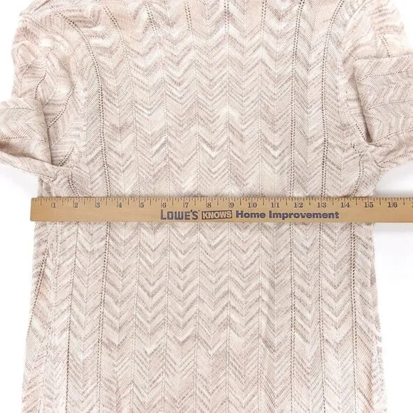 WHITE HOUSE BLACK MARKET Scalloped Trim Long Knit Duster Cardigan Sweater Small