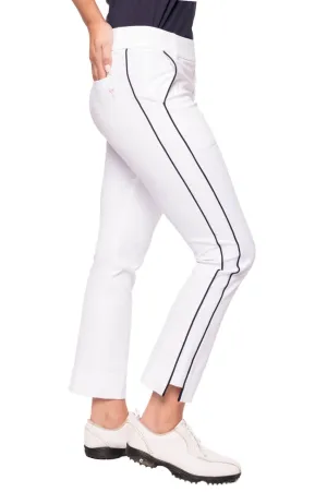 White/Navy Stretch Ankle Pant