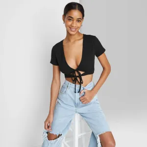 Wild Fable Women's Short Sleeve Double Tie Versatile T-Shirt 84660360