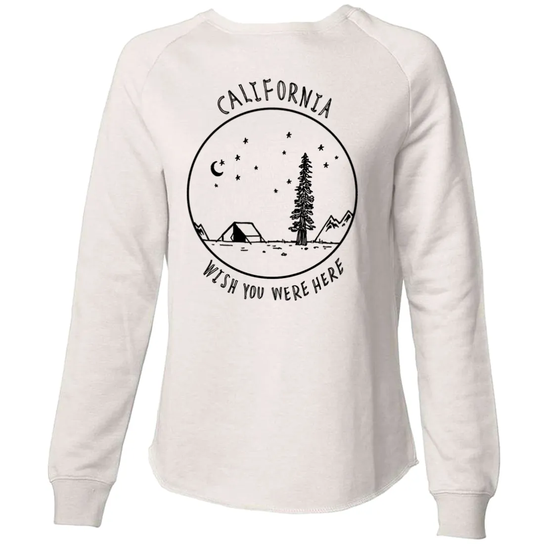 Wish You Were Here Black Print Super Soft Crewneck Sweater