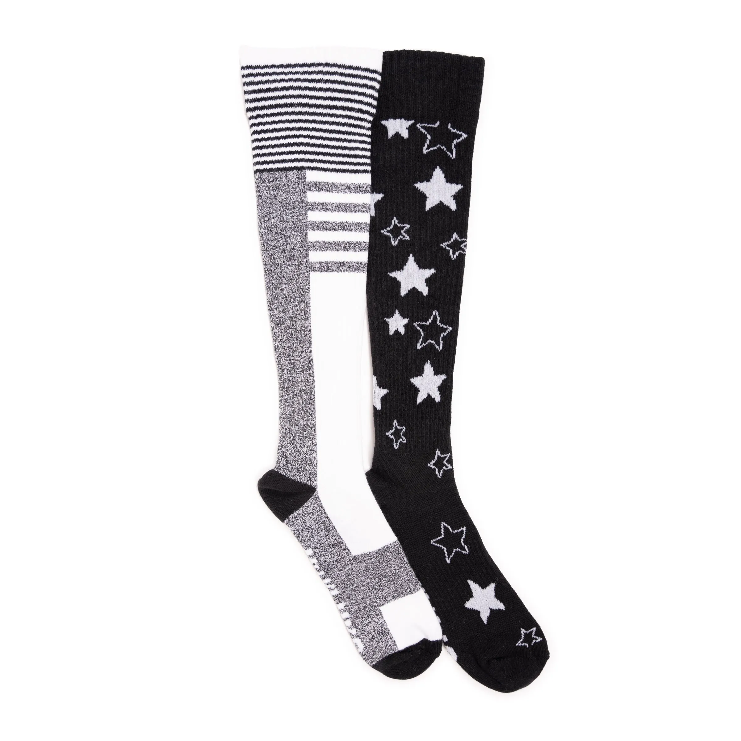 Women's 2 Pair Pack Cotton Compression Knee High Socks