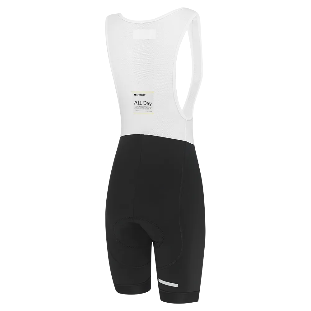 Women's All Day Bib Shorts Black/Reflective White Logo
