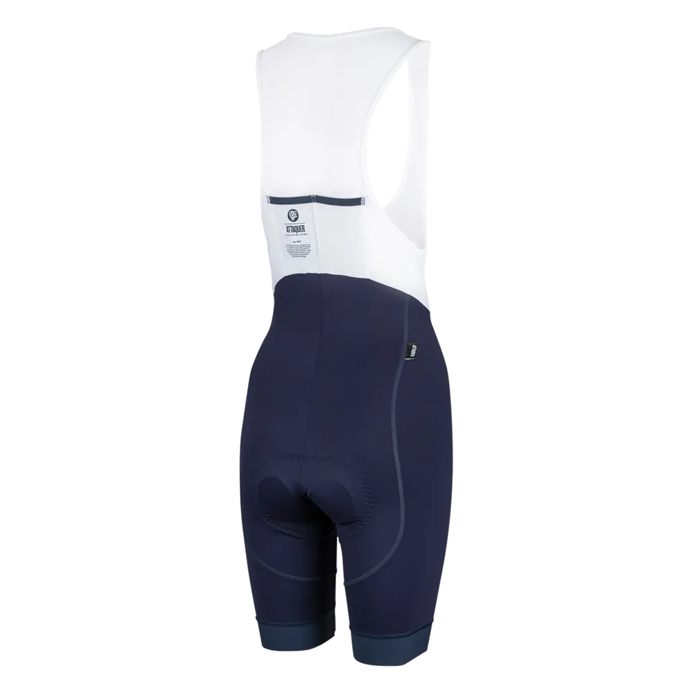 Women's All Day Bib Shorts Navy/Reflective White Logo