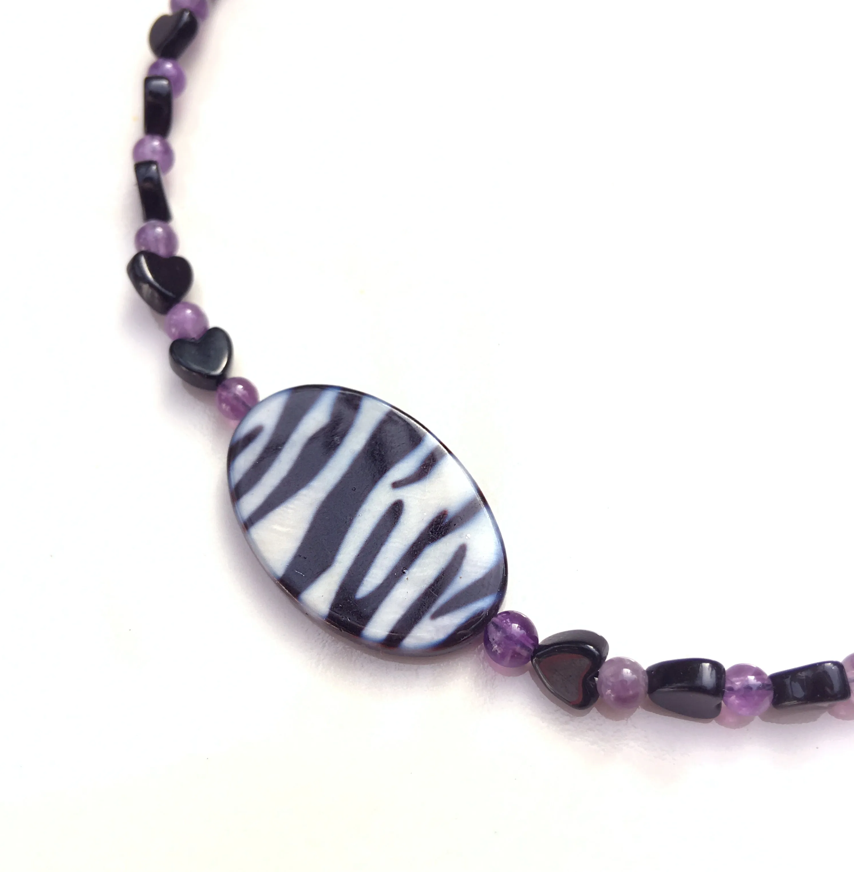 Women's Amethyst & Onyx Choker necklace