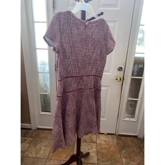 Women's Banana Republic Tweed Dress Size 14 Red and White