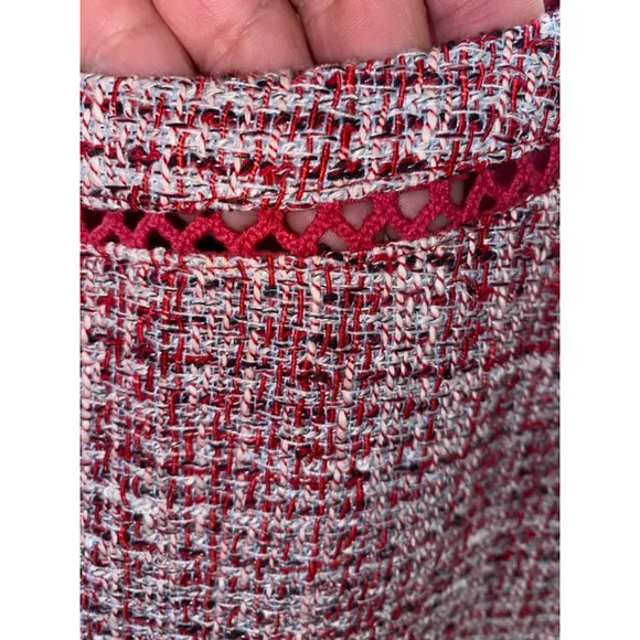 Women's Banana Republic Tweed Dress Size 14 Red and White