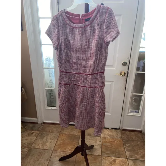 Women's Banana Republic Tweed Dress Size 14 Red and White