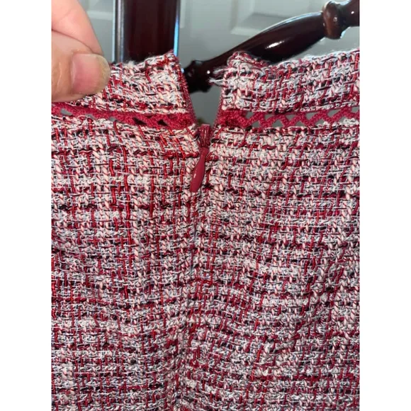 Women's Banana Republic Tweed Dress Size 14 Red and White