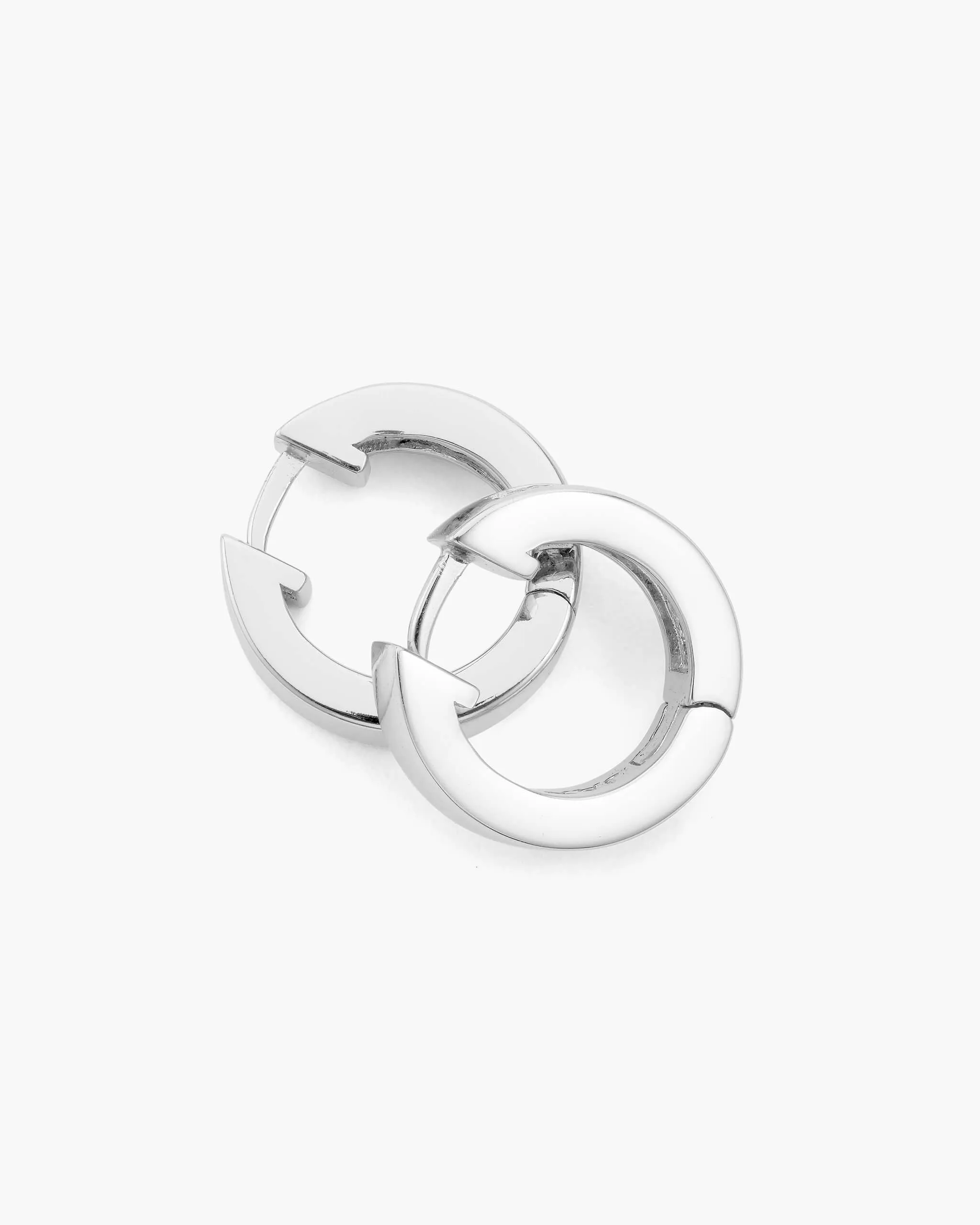 Women's Blue Emerald Cut Inset Hoop Earrings