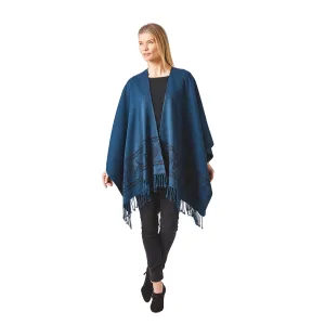 Women's Blue Shawl Ecuadorian Artisan-Made