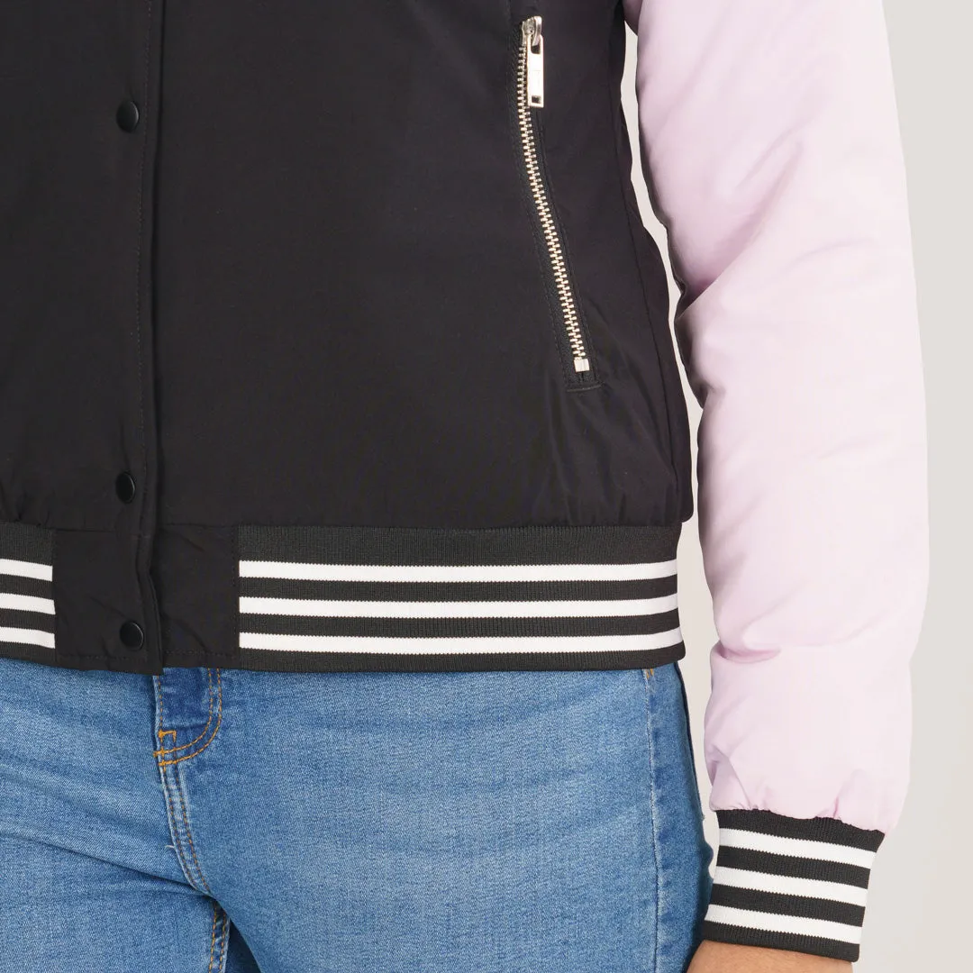 Womens Bomber Jacket -Pink/Black