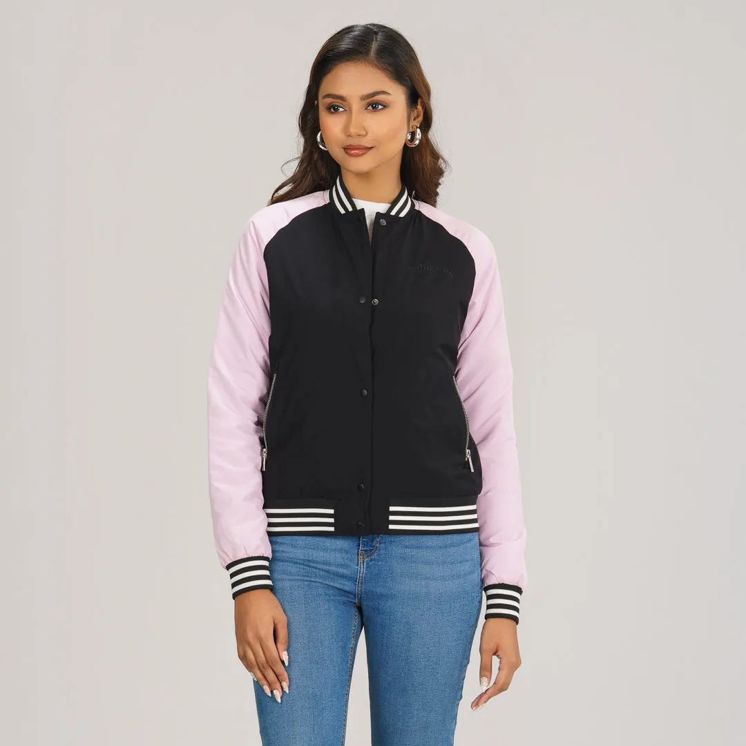 Womens Bomber Jacket -Pink/Black