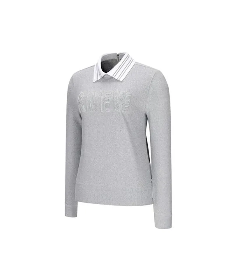Women's Boucle Embo Logo L/TS - Mellange Gray