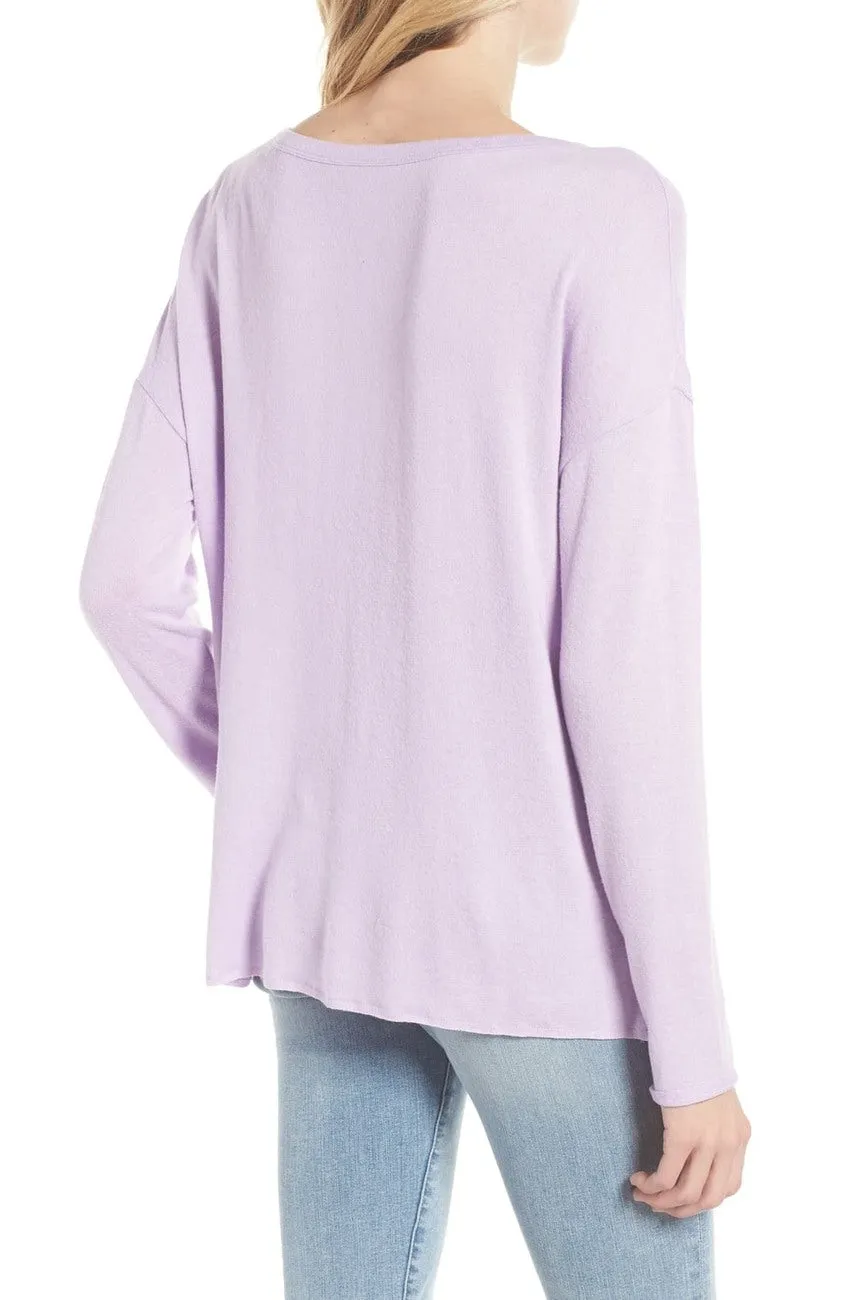 Women's Caslon Cozy Pocket Top in purple feminine, Sz XXS! Retails $50 