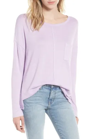 Women's Caslon Cozy Pocket Top in purple feminine, Sz XXS! Retails $50 