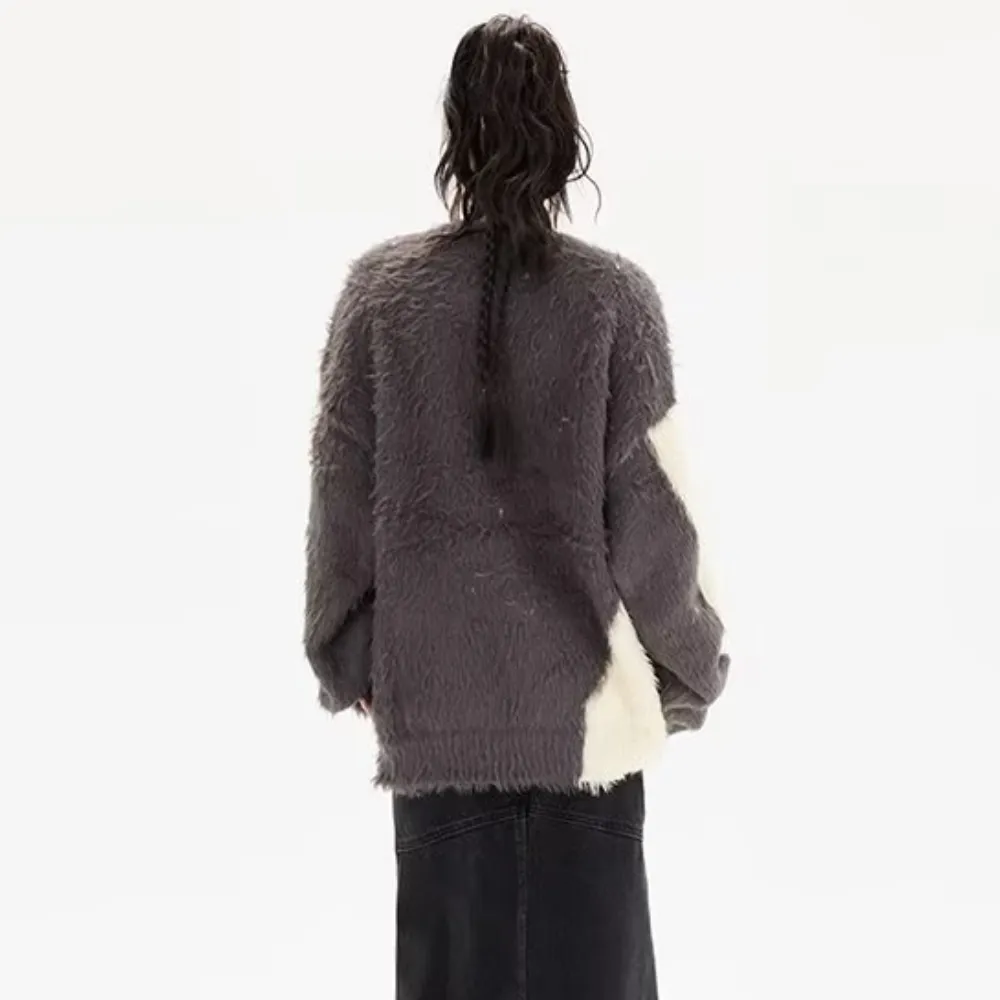 Women's Contrast V Neck Sweater