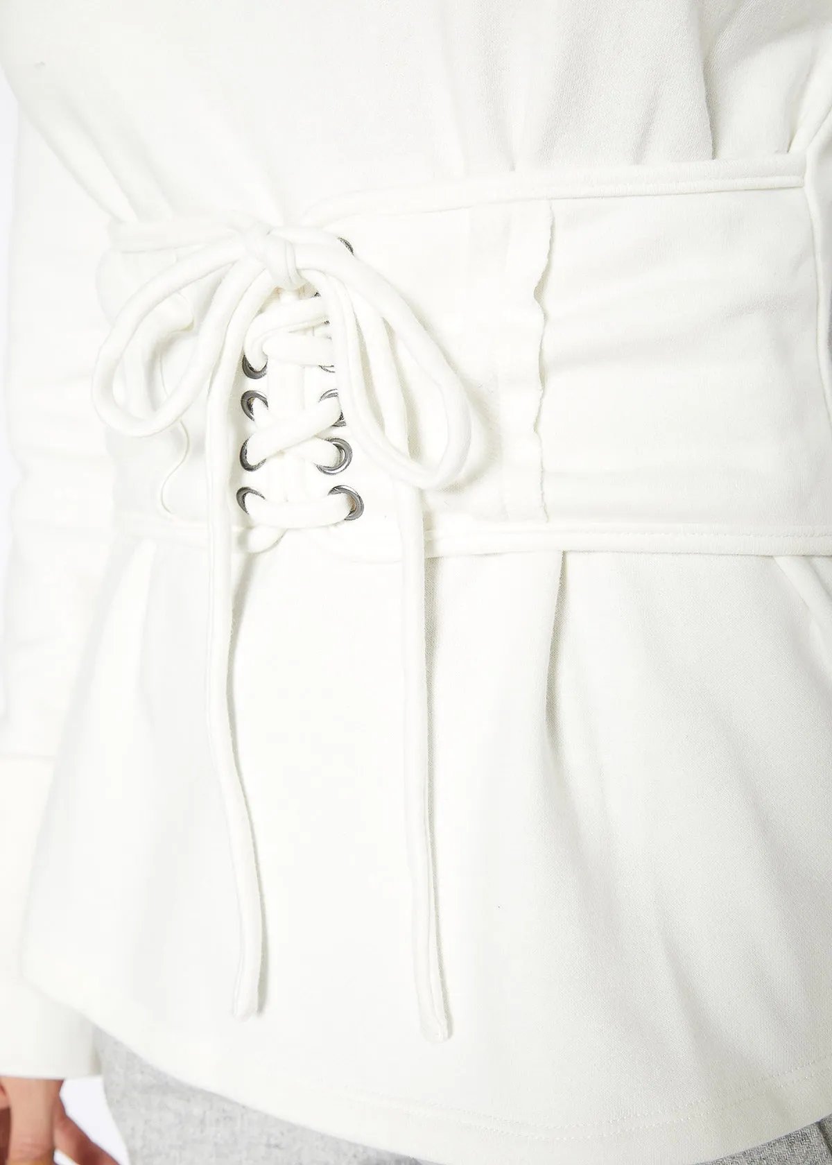 Women's Corset Tie Sweatshirt