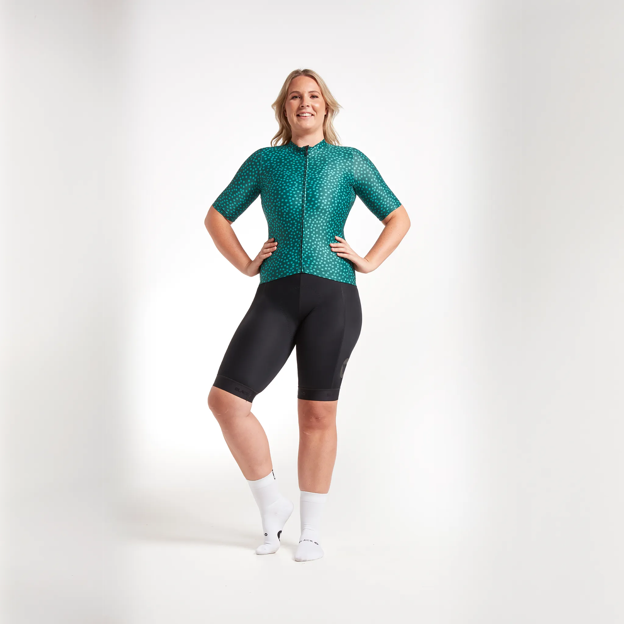 Women's Essentials Team Jersey - Storm Green Dots
