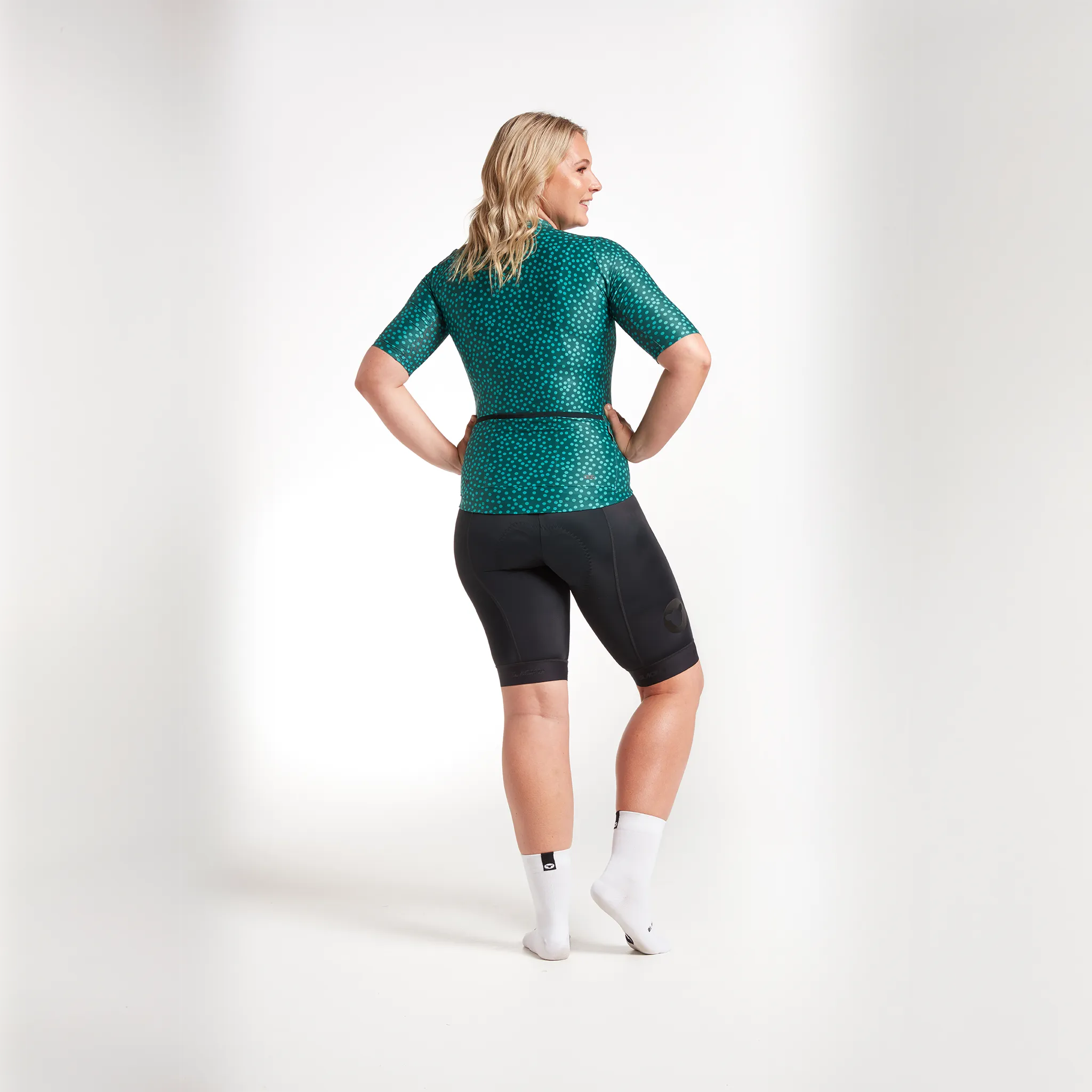 Women's Essentials Team Jersey - Storm Green Dots