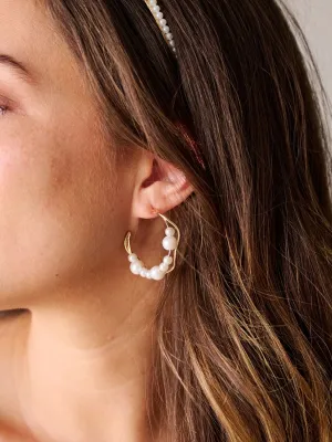 WOMEN'S FASHION GOLD PEARL EARRINGS