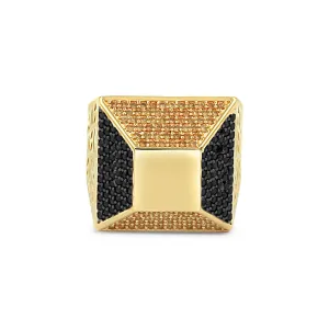 Women's Fashion Styled Dual tone pave set ring in 14K