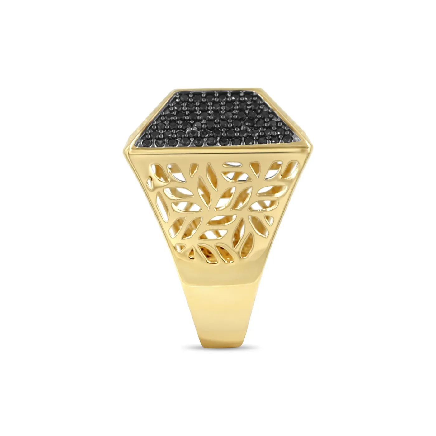 Women's Fashion Styled Dual tone pave set ring in 14K