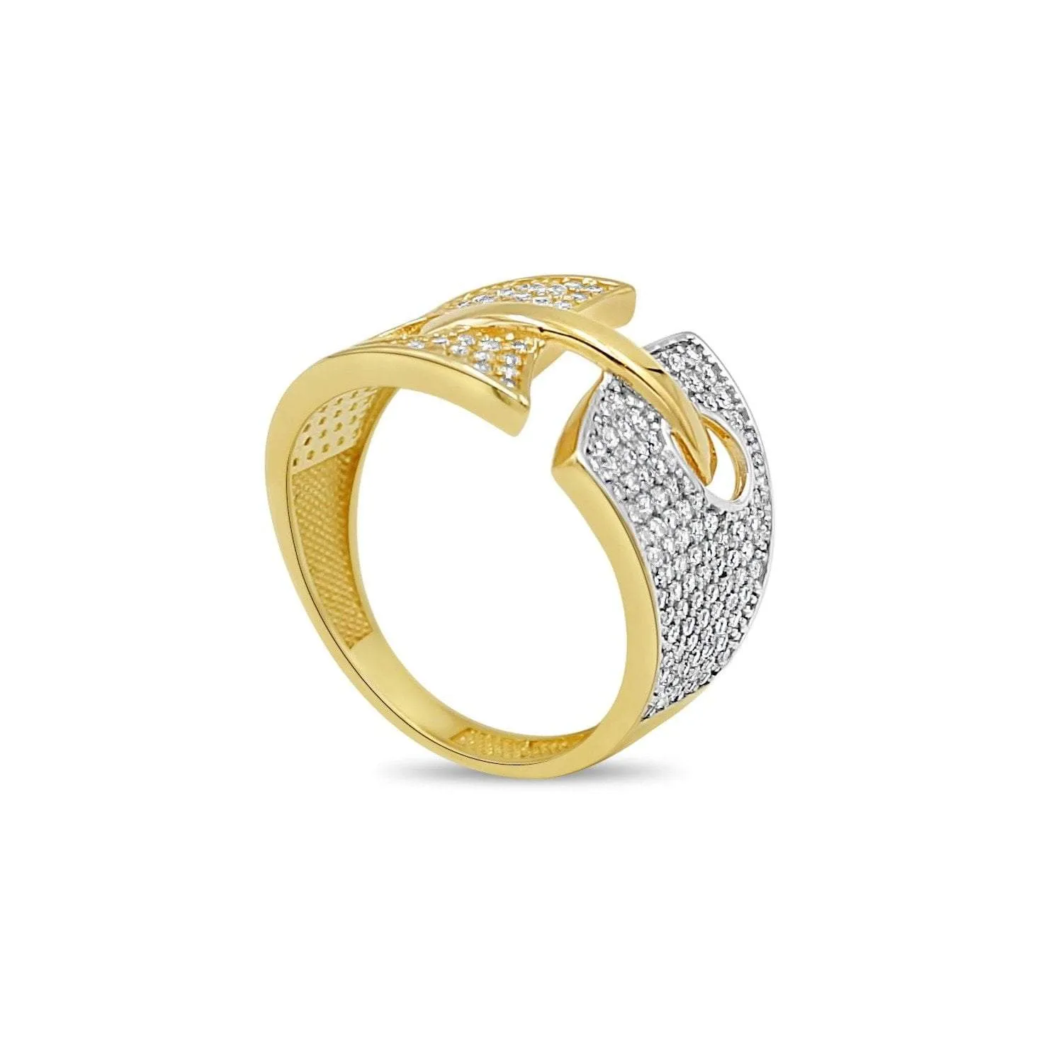Women's Fashion Styled pave set ring in 10K