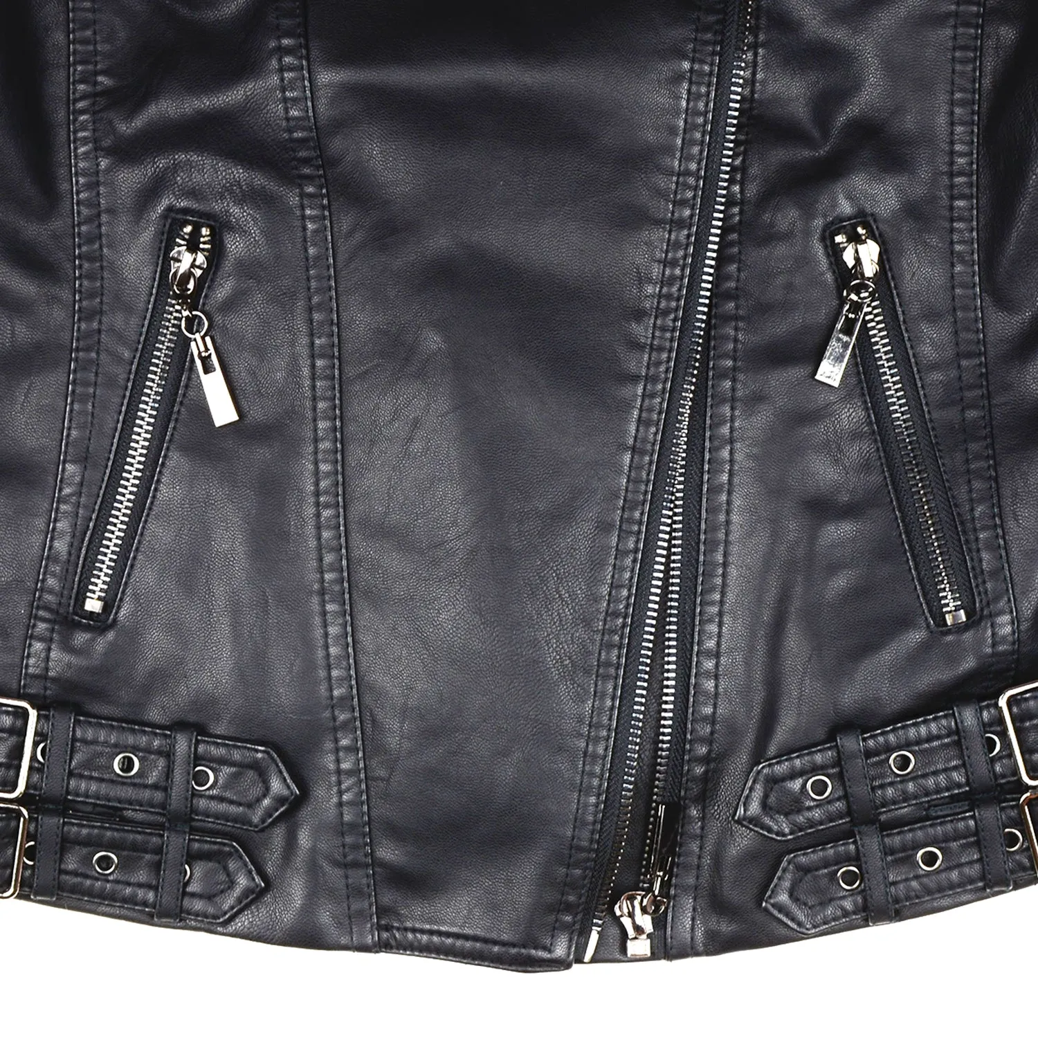 Women's Faux Leather Stylish Moto Biker Jacket