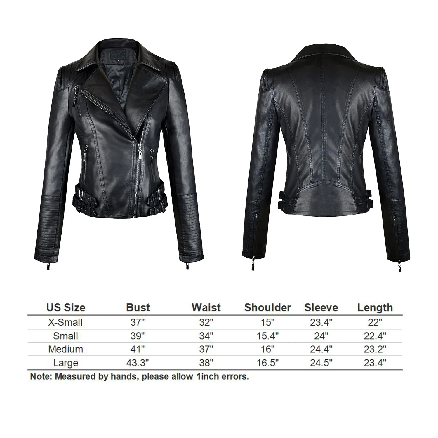Women's Faux Leather Stylish Moto Biker Jacket