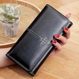Women's Faux Leather Wallet Luxury Long Rectangular Wallet Boutique Fashion Purse Money Bag Card Holder
