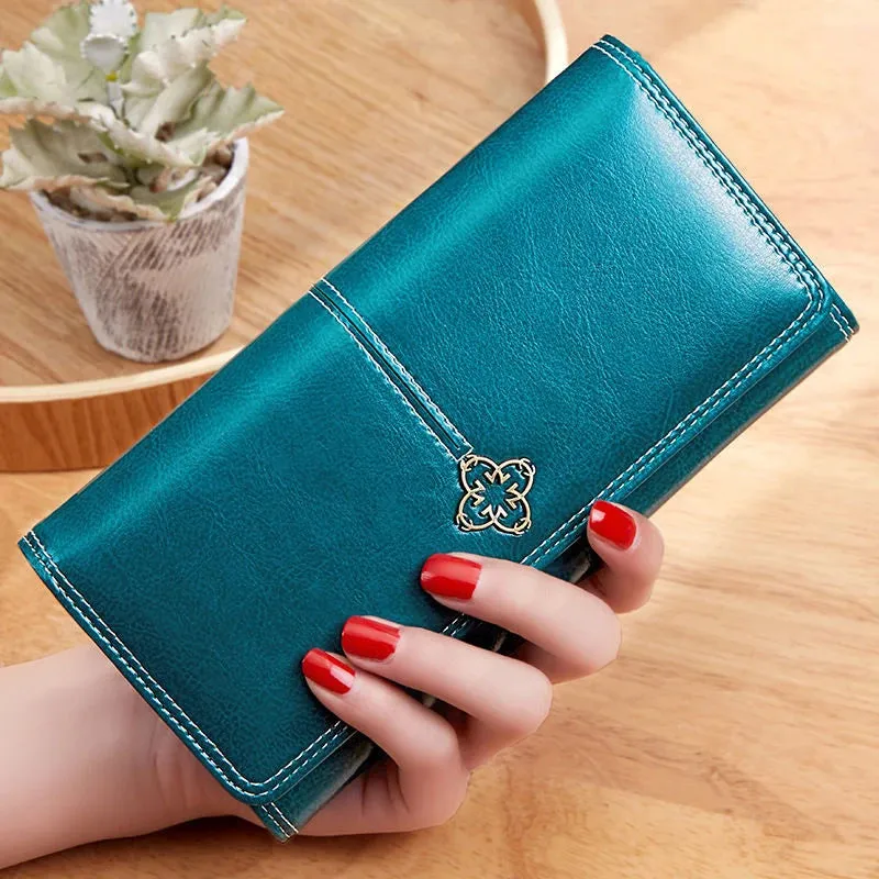 Women's Faux Leather Wallet Luxury Long Rectangular Wallet Boutique Fashion Purse Money Bag Card Holder