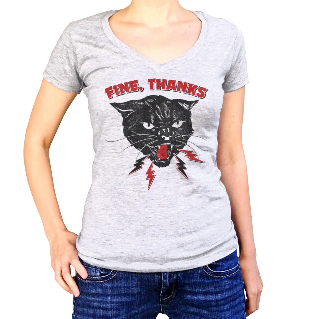 Women's Fine Thanks Vneck T-Shirt