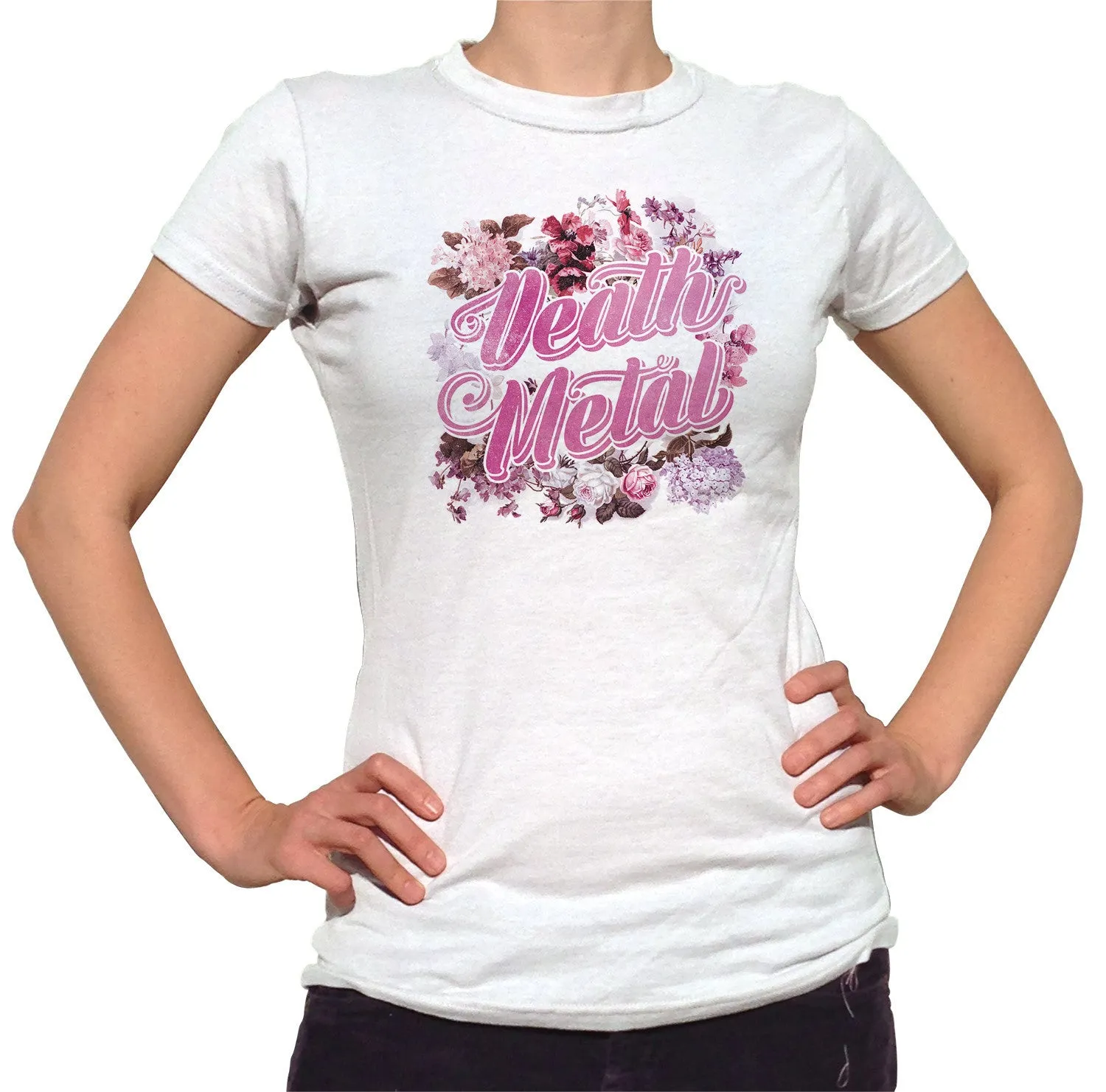 Women's Funny Floral Death Metal T-Shirt
