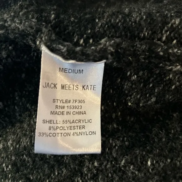 Women's Gray Knit Cardigan Sweater M Unique Clasp Casual