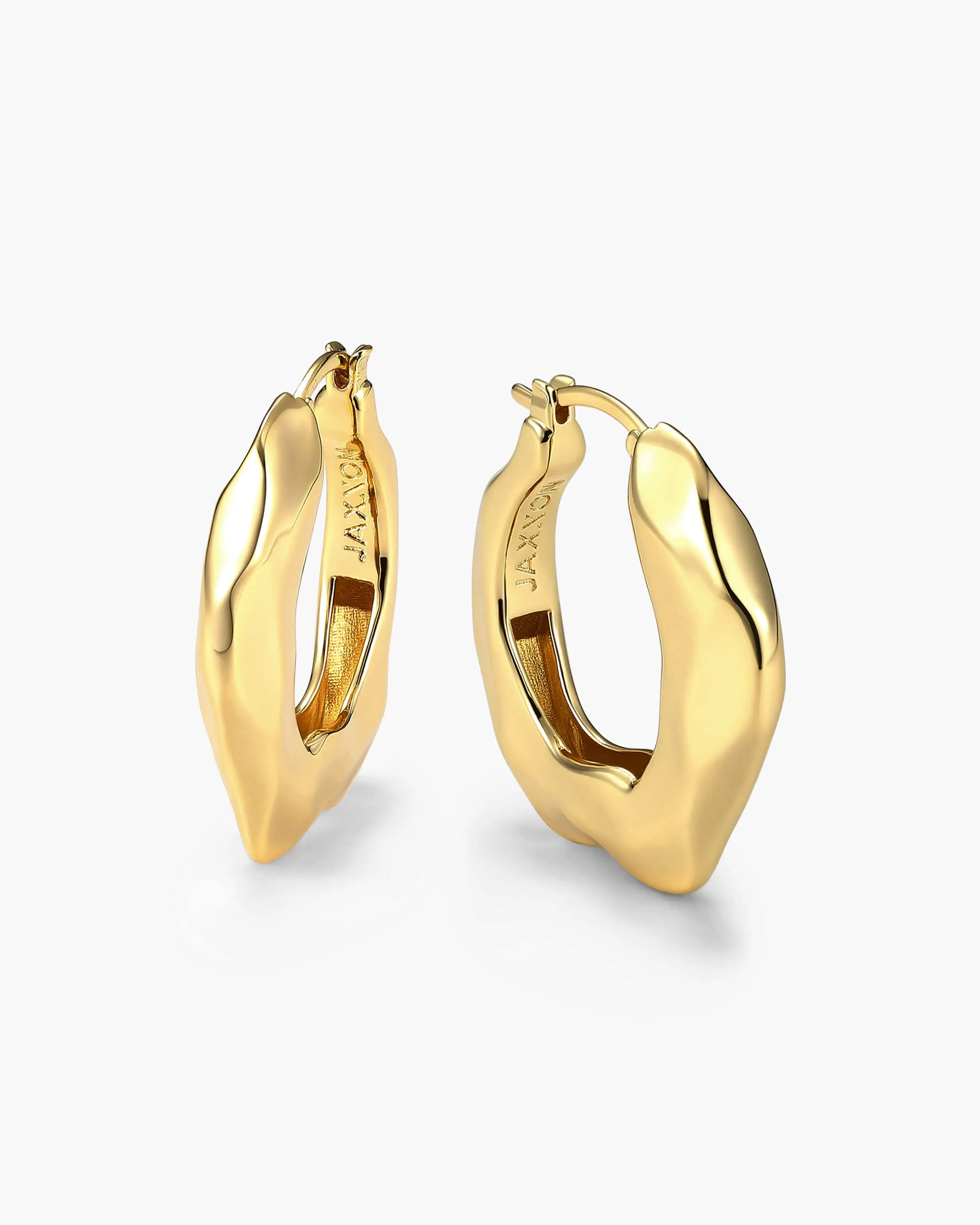 Women's Hammered Hoop Earrings - Gold