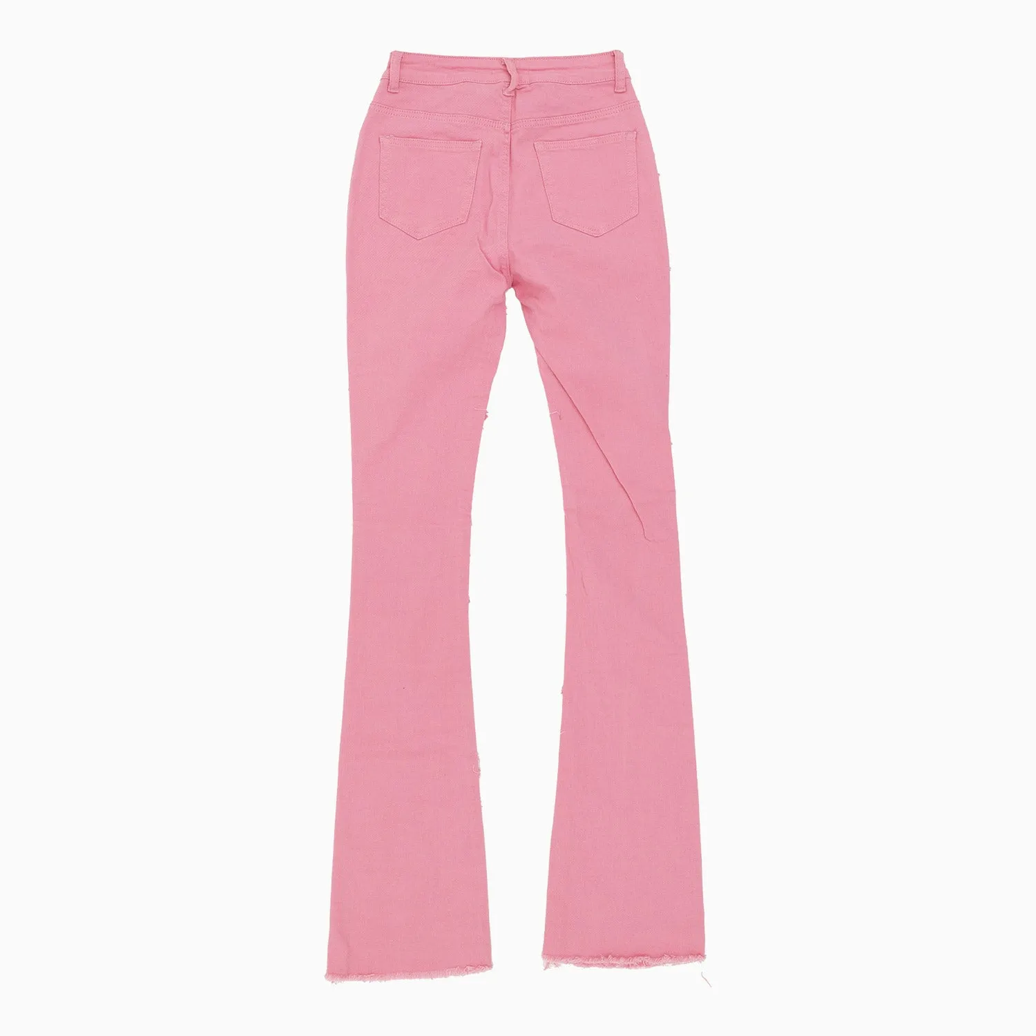 Women's Heavy Twill Dist Stacked Frayed Denim Pant
