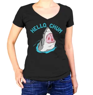 Women's Hello Chum Shark Vneck T-Shirt
