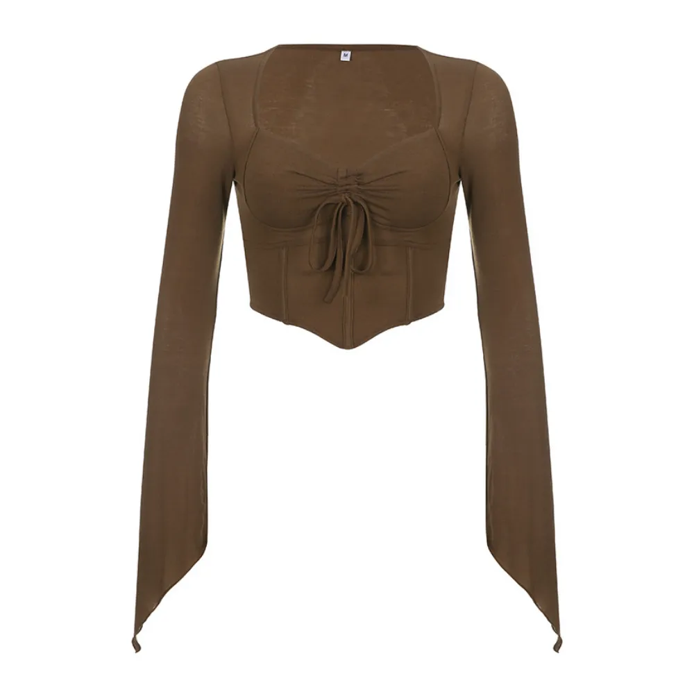 Women's Hot Girl V Neck Slim Long Sleeve