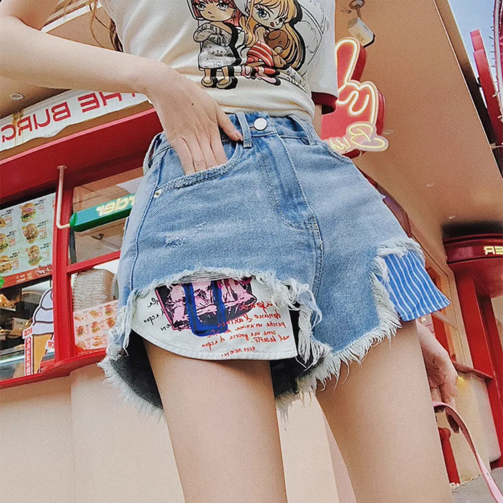 Women's Hot Girls Irregular Ripped Shorts