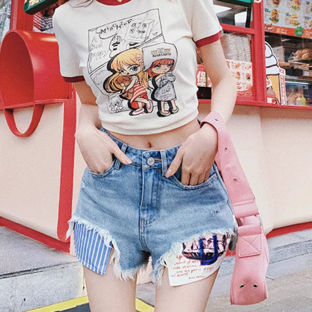 Women's Hot Girls Irregular Ripped Shorts