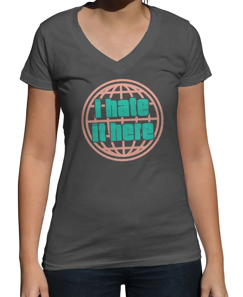 Women's I Hate It Here Vneck T-Shirt