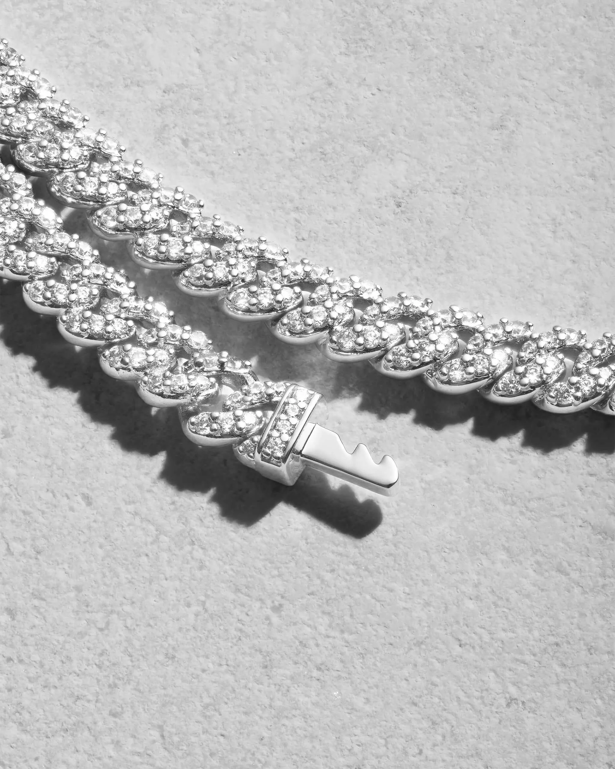 Women's Iced Out Cuban Link Chain - Silver