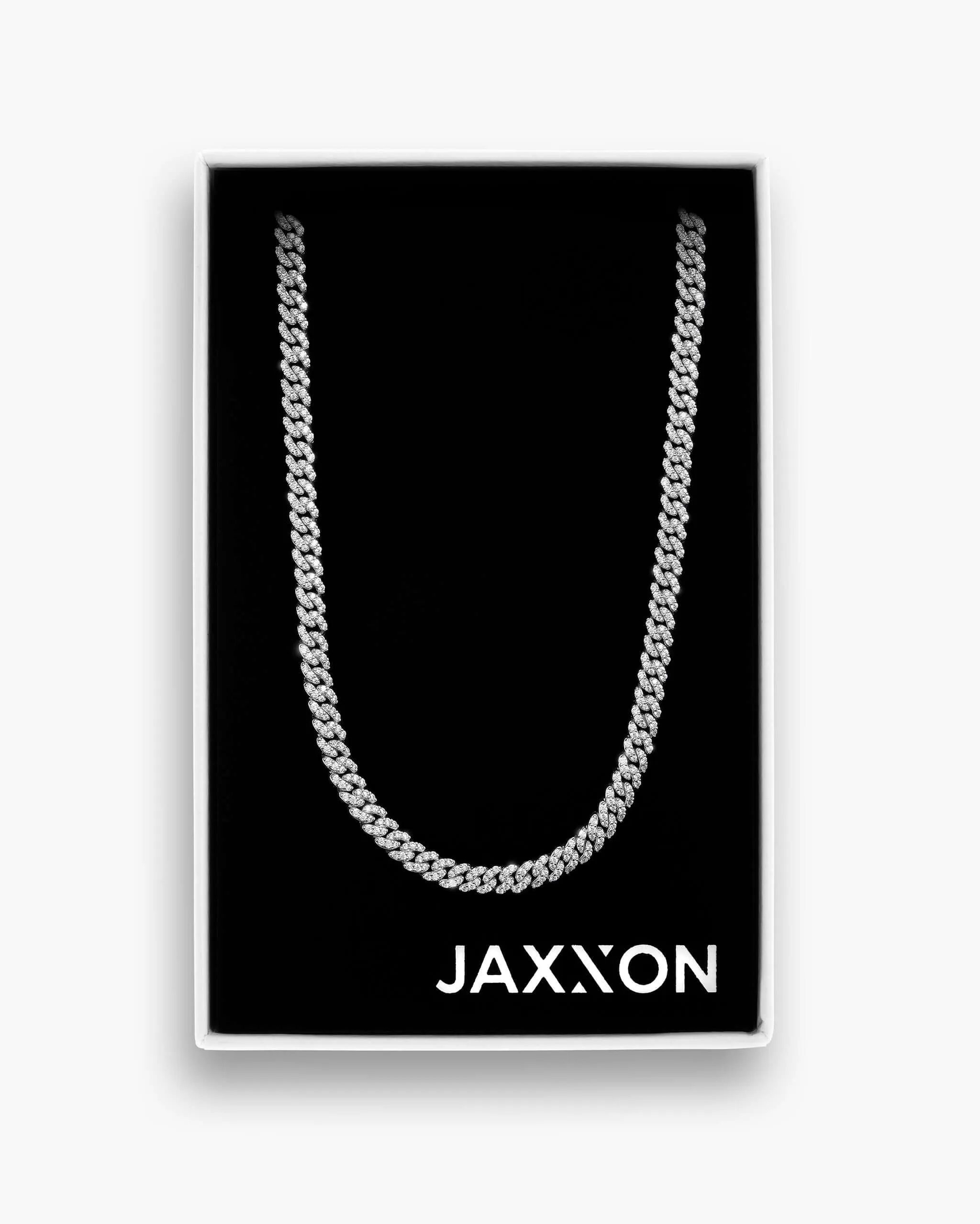 Women's Iced Out Cuban Link Chain - Silver