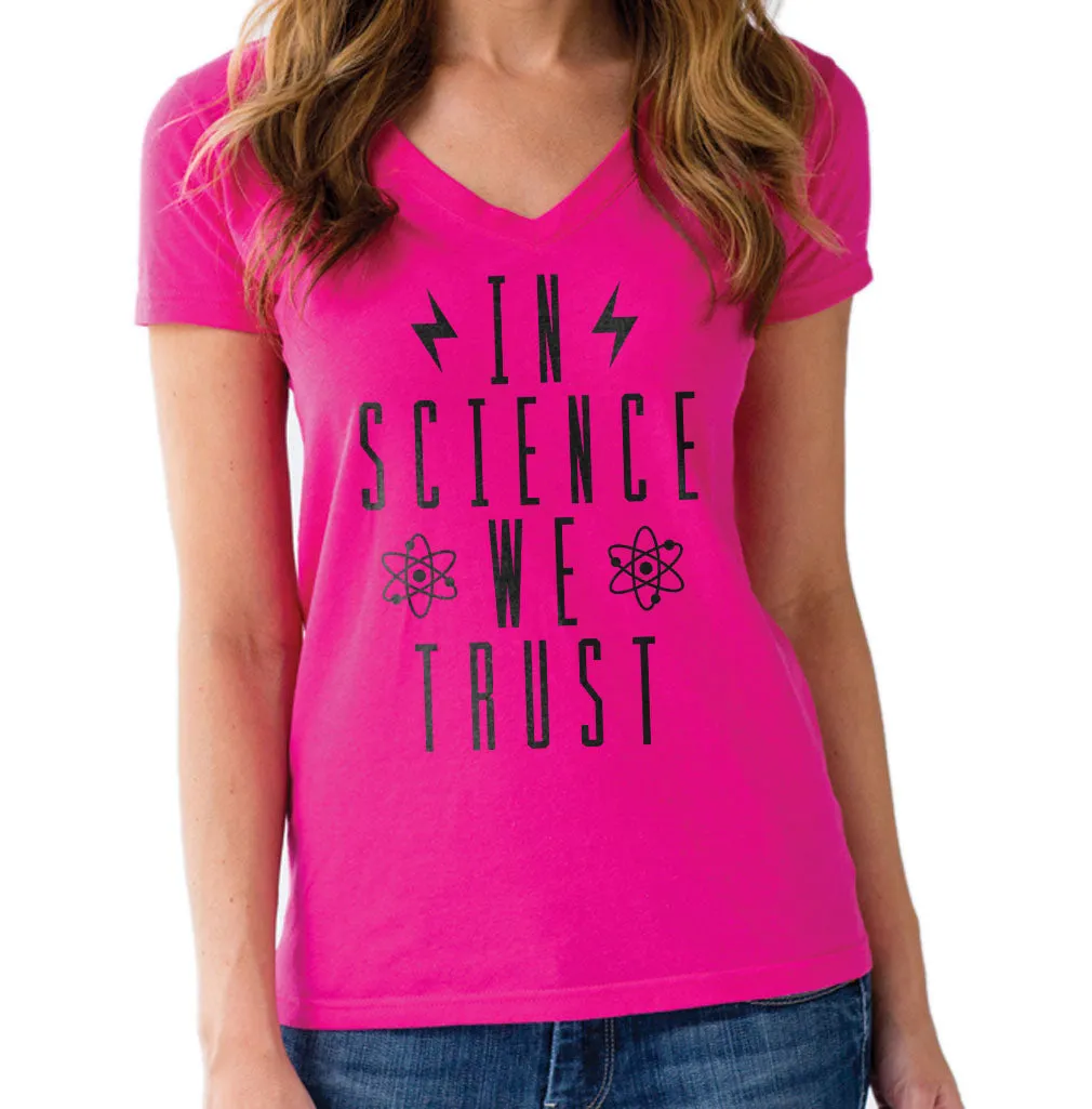 Women's In Science We Trust Vneck T-Shirt