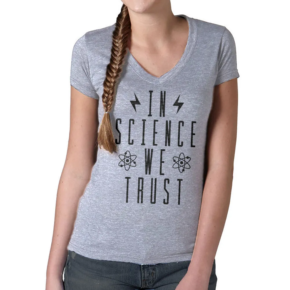 Women's In Science We Trust Vneck T-Shirt