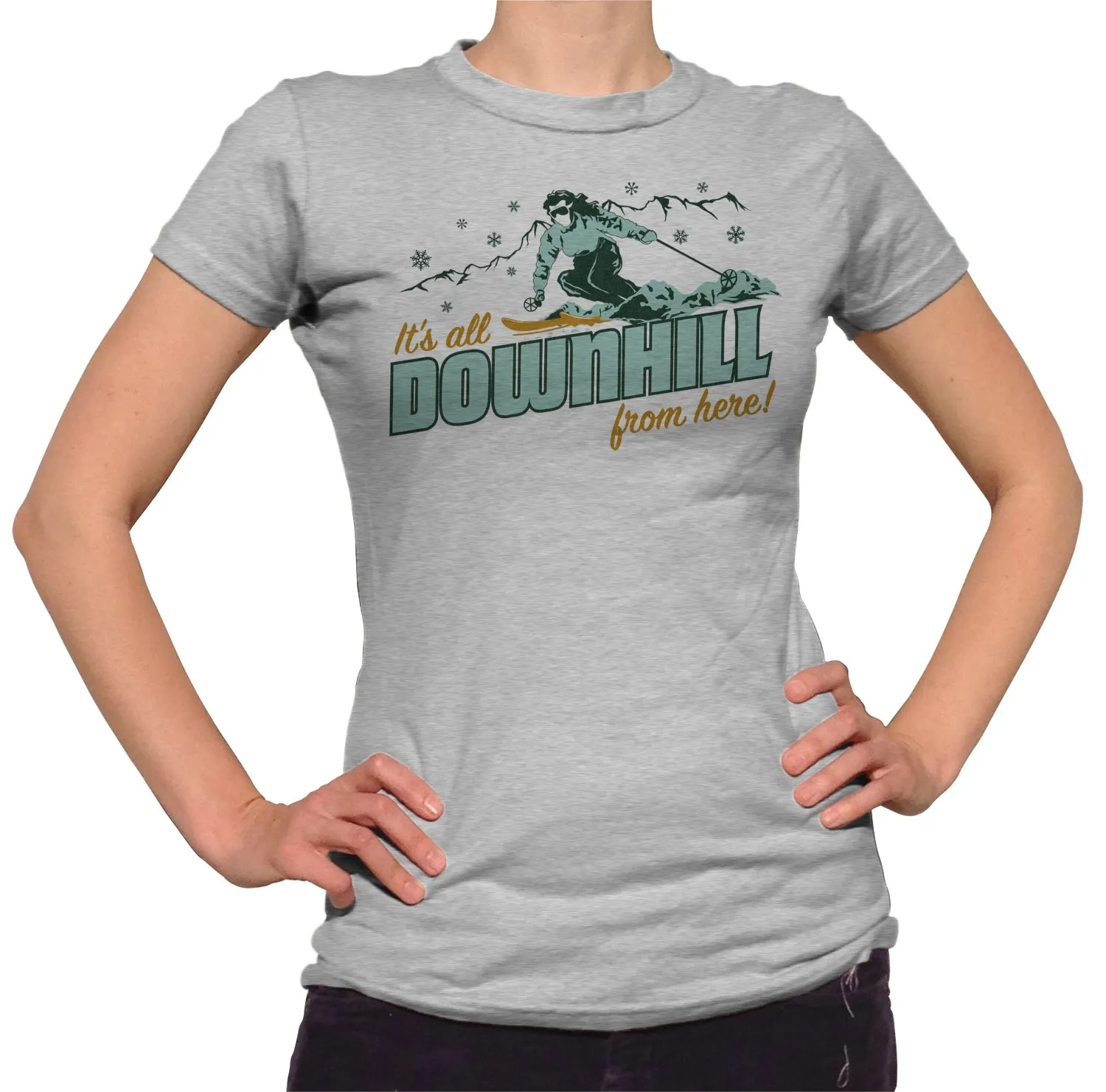 Women's It's All Downhill From Here T-Shirt