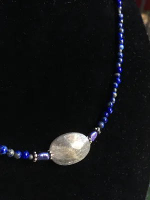 Women's Labradorite, Lapis Lazuli Gemstone Necklace